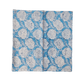 Floral White and Sky Blue Block Print Cotton Napkins - MAIA HOMES