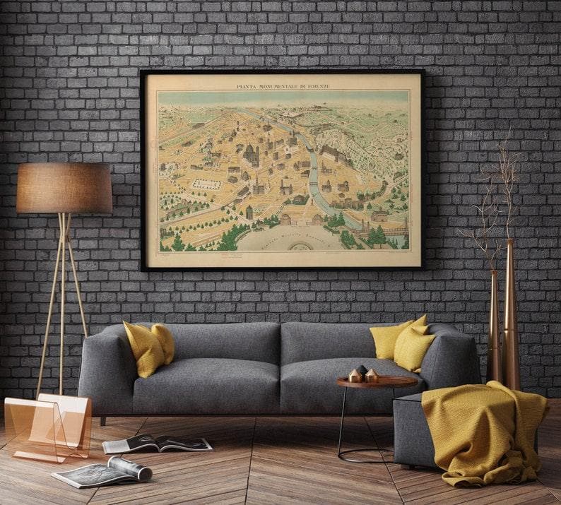 Florence City Map Wall Print| Poster Print