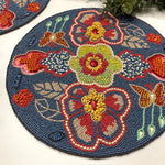 Flower and Butterfly Round Beaded Placemat