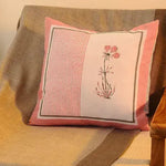 Flower and Stripe Cotton Cushion Covers - Pack of 2 - Olive Indigo Pink