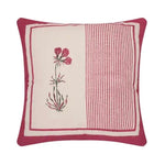 Flower and Stripe Cotton Cushion Covers - Pack of 2 - Olive Indigo