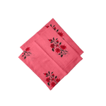 Flower Hand Blocked Print Cotton Napkins - Set of 4