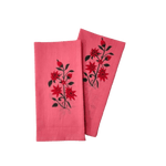 Flower Hand Blocked Print Cotton Napkins - Set of 4