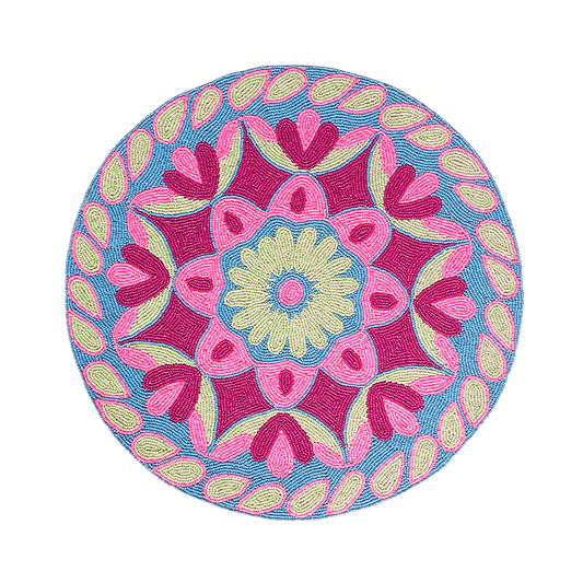Flower Ocean Beaded Round Placemats - MAIA HOMES