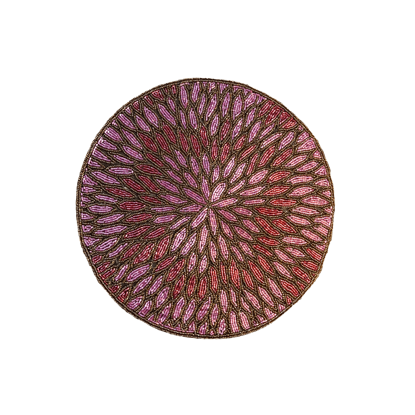 Flower Petals Beaded Scalloped Placemat - Pinkish