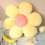 Flower Plush Throw Pillow Seating yellow