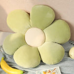 Flower Plush Throw Pillow Seating green