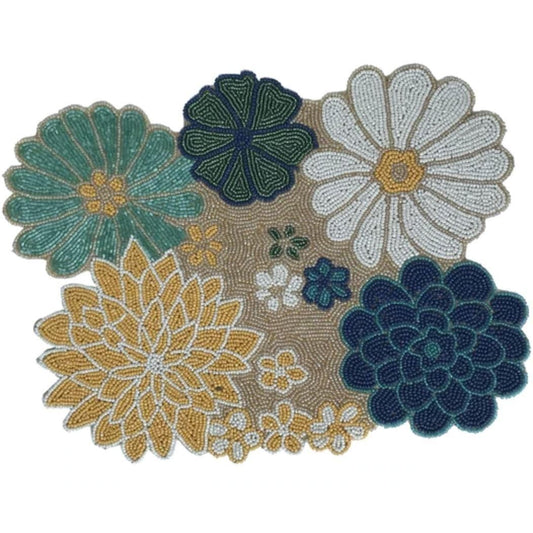 Flowers in a Pond Embroidery Placemats - Pack of 4 - MAIA HOMES