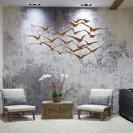 Flying Cranes Metal Wall Hanging Decor Bronze