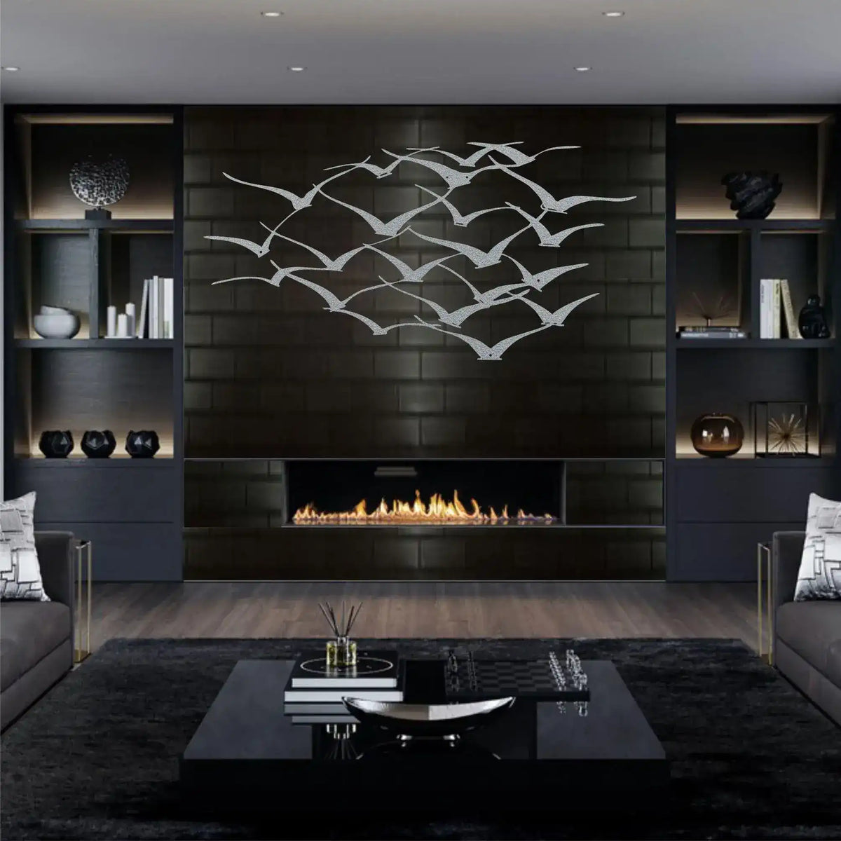 Flying Cranes Metal Wall Hanging Decor