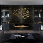 Flying Cranes Metal Wall Hanging Decor Gold