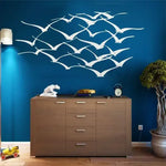 Flying Cranes Metal Wall Hanging Decor White