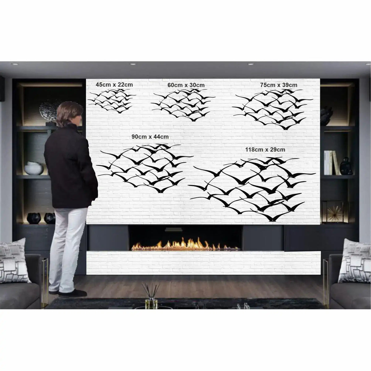 Flying Cranes Metal Wall Hanging Decor