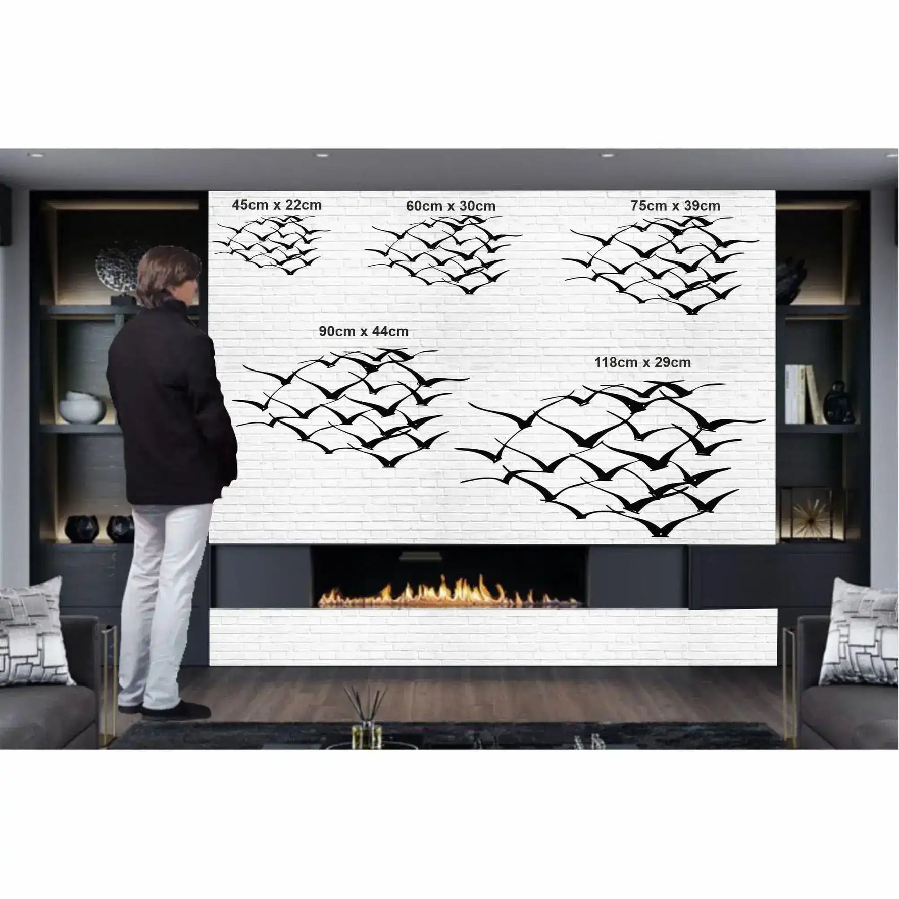 Flying Cranes Metal Wall Hanging Decor