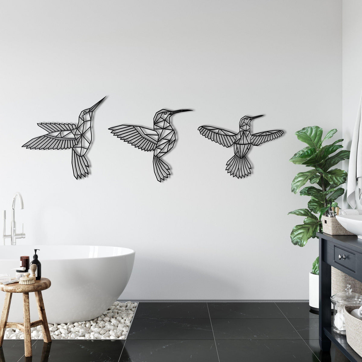 Flying Hummingbirds Metal Wall Art