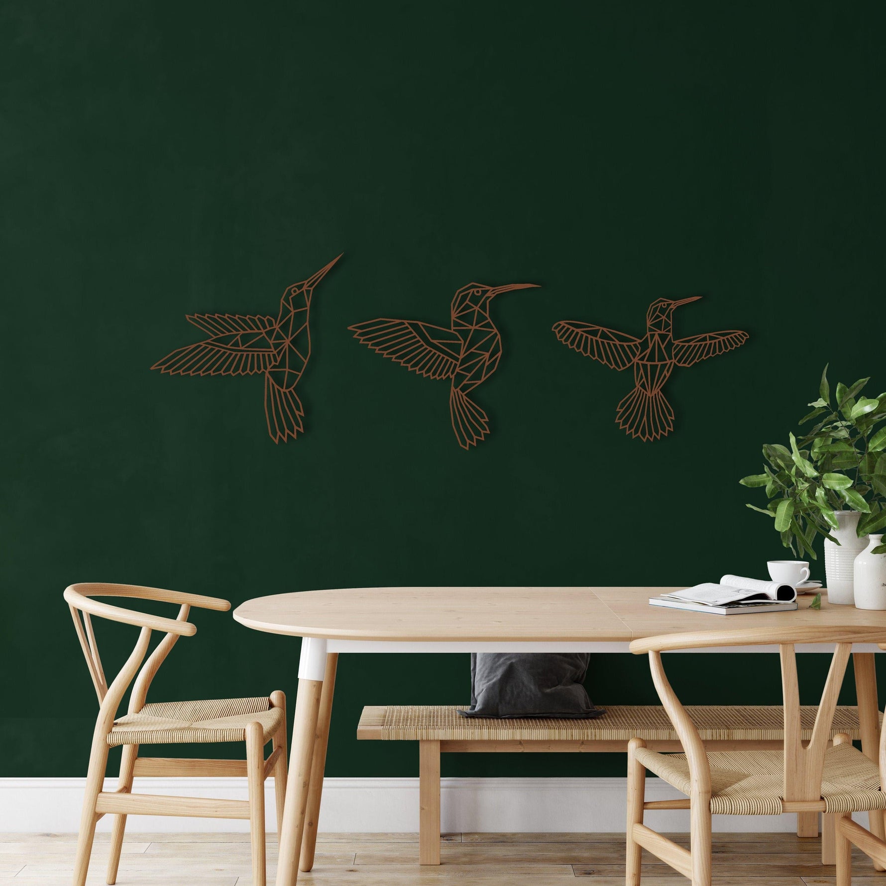 Flying Hummingbirds Metal Wall Art