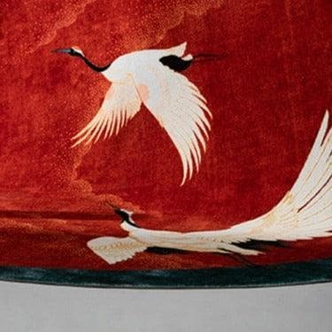 Flying Japanese Cranes Hand Tufted Rug