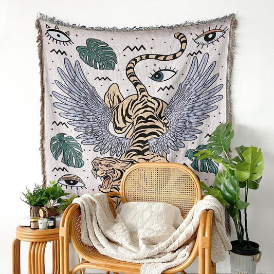 Flying Tiger Cotton Woven Throw Blanket - MAIA HOMES