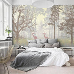 Foggy Evening Forest Wall Mural