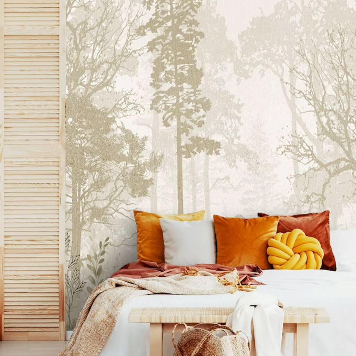 Foggy Morning Forest Wallpaper - MAIA HOMES