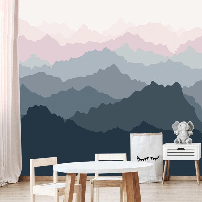 Foggy Mountains Landscape Wallpaper - MAIA HOMES