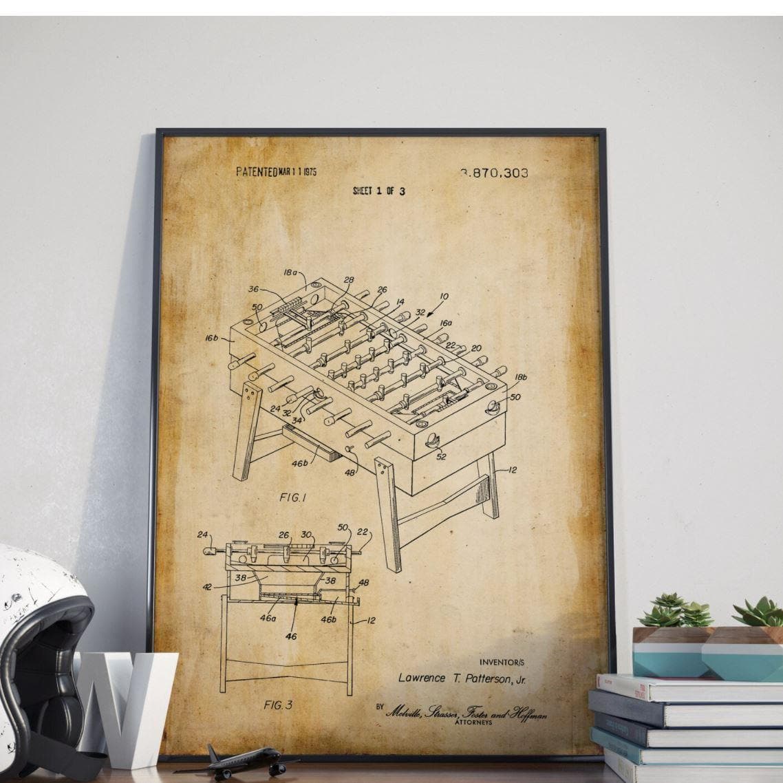 Foosball Game Patent Print