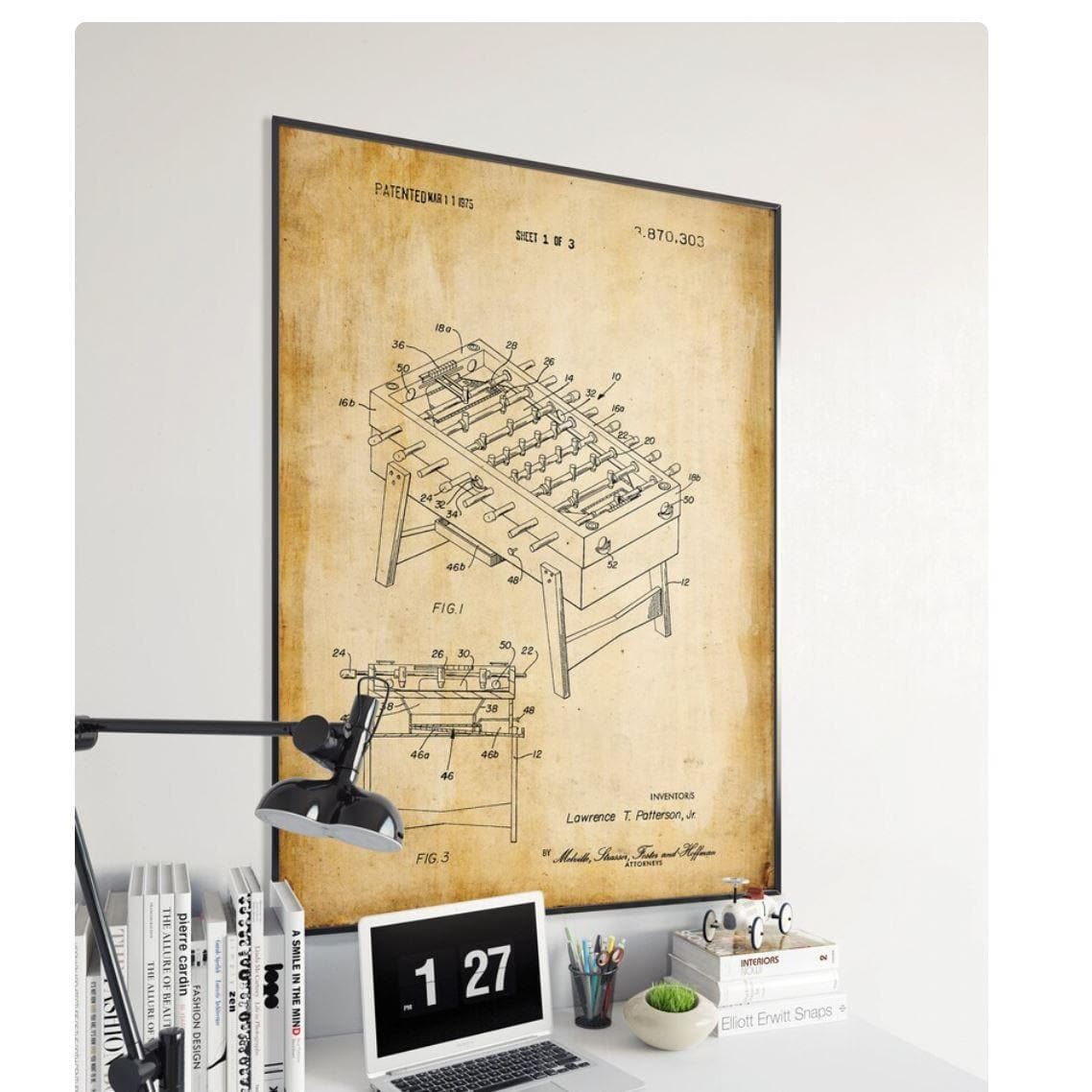 Foosball Game Patent Print