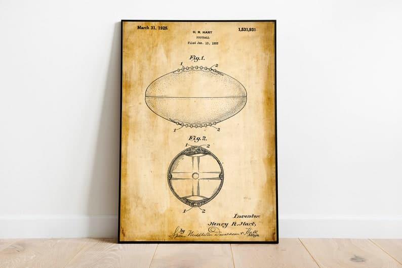 Football Patent Print| Framed Art Print