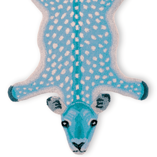 For the Love of Deer Hand Tufted Wool Rug - Blue - MAIA HOMES