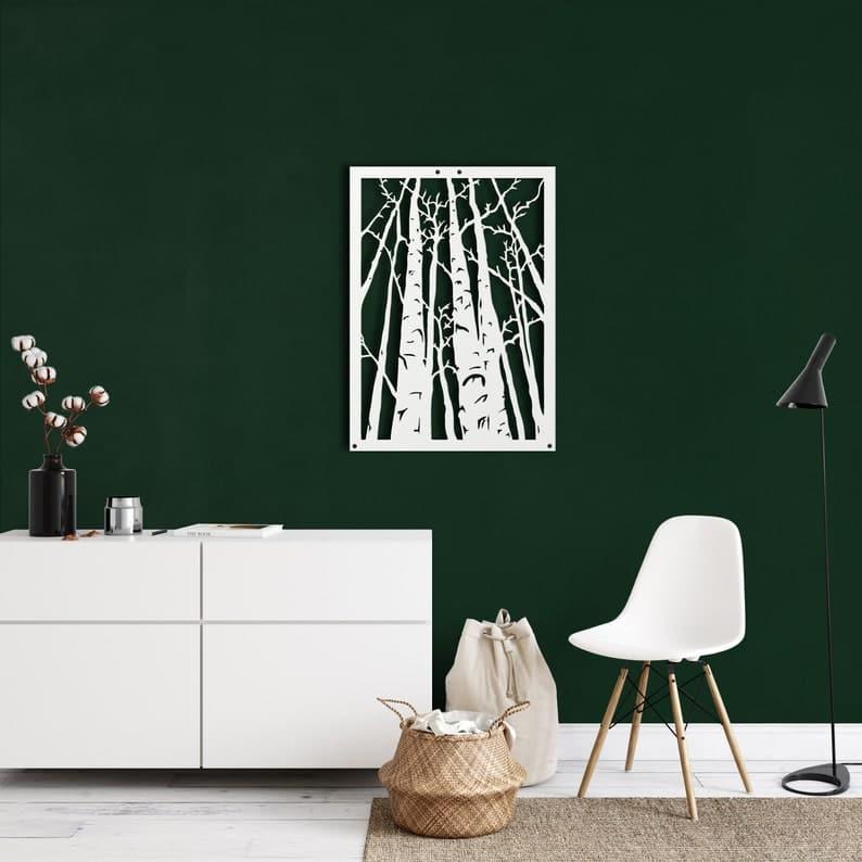 Forest Metal Wall Art White