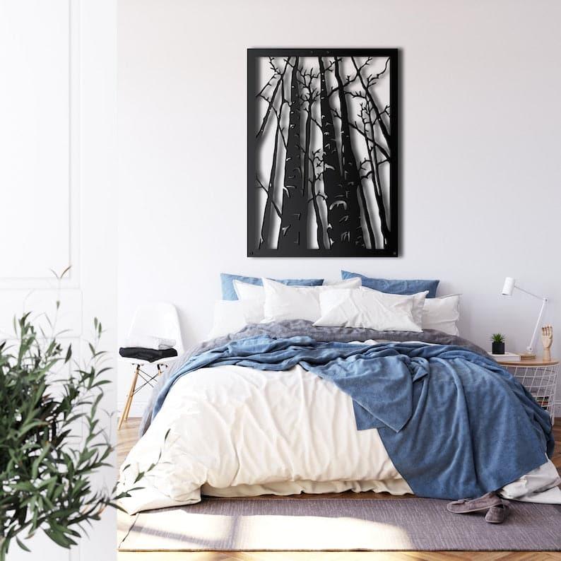 Forest Metal Wall Art Black