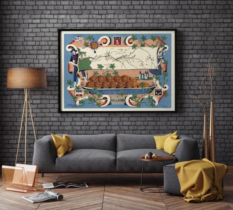 France Wines Map Print| Art History