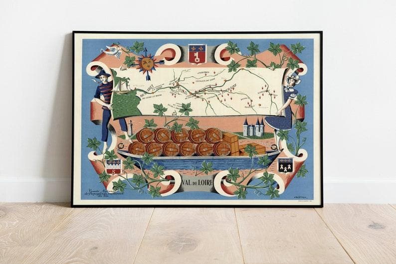 France Wines Map Print| Art History