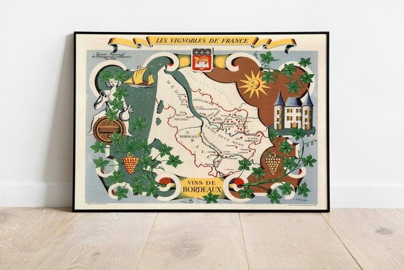 France Wines Map Print| Art History - MAIA HOMES