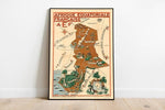 Franch Equatorial Africa Map Poster| Congo, Gabon and Chad Old Map Wall Print