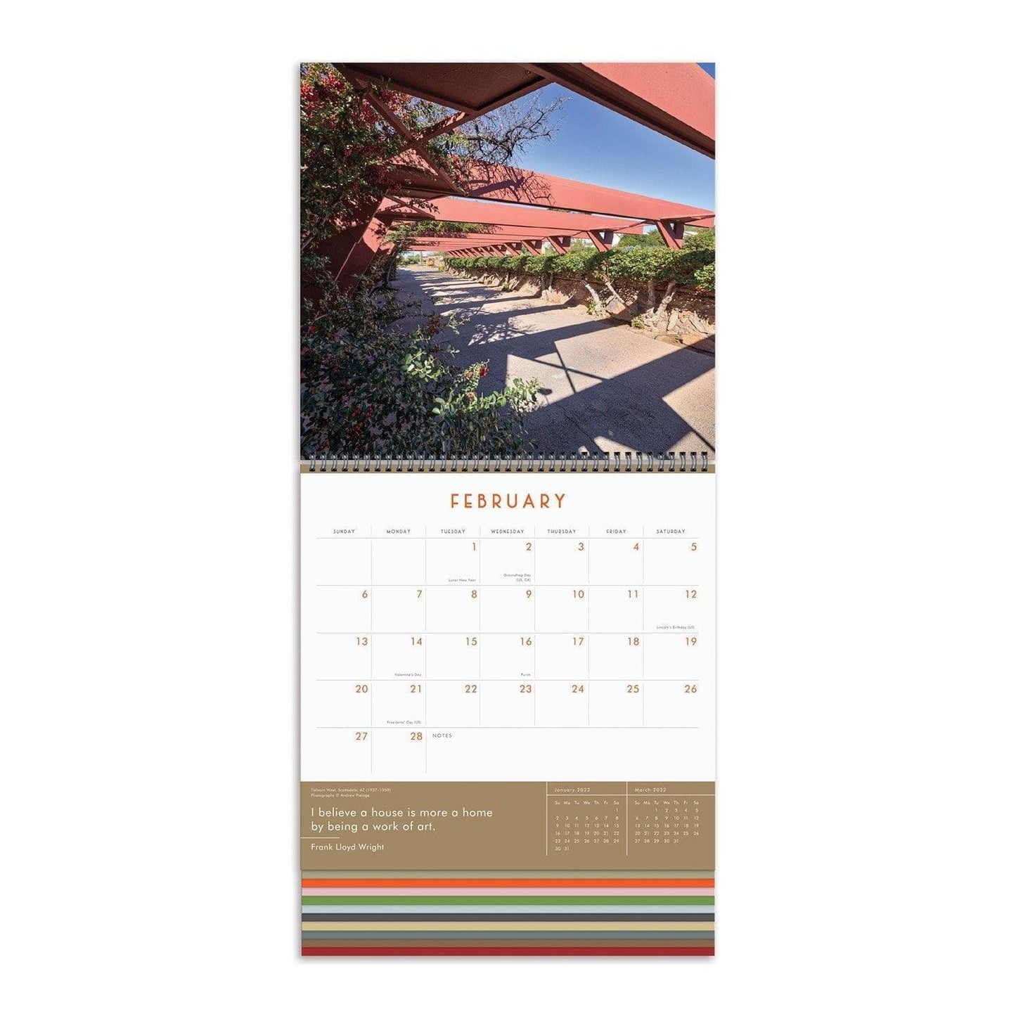 Frank Lloyd Wright 2022 Tiered Wall Calendar