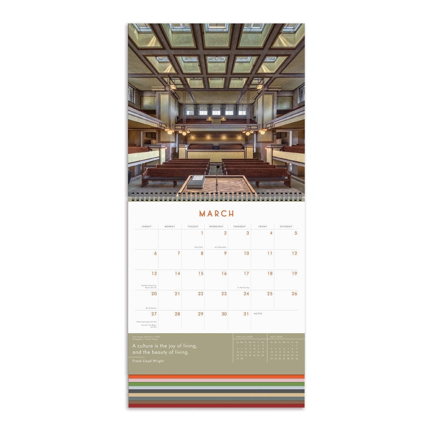 Frank Lloyd Wright 2022 Tiered Wall Calendar