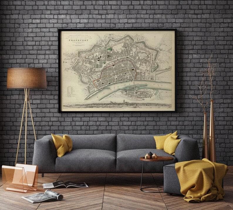 Frankfurt Map Print| Fine Art Prints