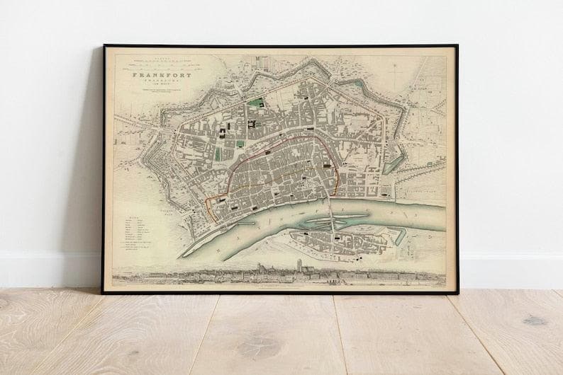 Frankfurt Map Print| Fine Art Prints