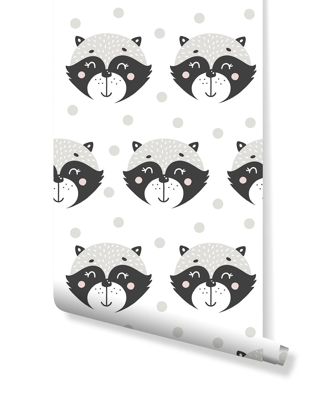 Friendly Raccoons Kids Animal Print Removable Wallpaper