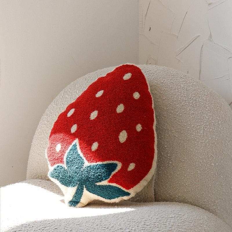 Fruit Shaped Decorative Throw Pillow Strawberry