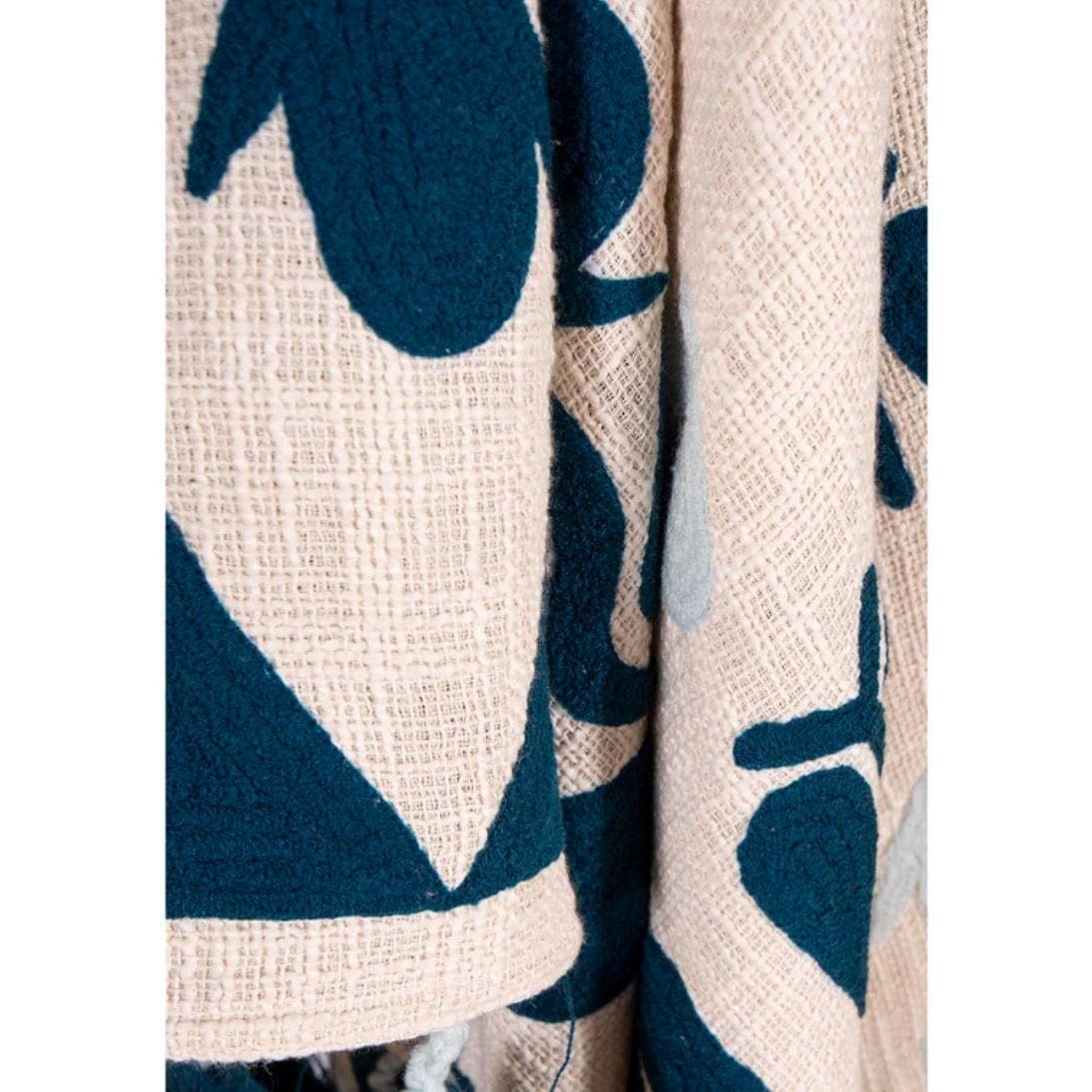 Fruity African Mud Cloth Inspired Cotton Throw With Tassels - MAIA HOMES