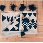 Fruity African Mud Cloth Inspired Cotton Throw With Tassels