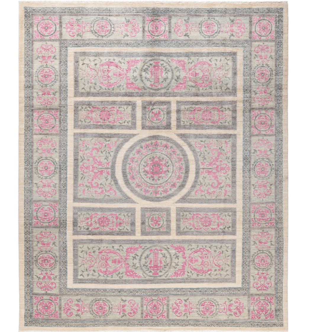 Garden of Roses Hand Spun Wool Hand Knotted Area Rug