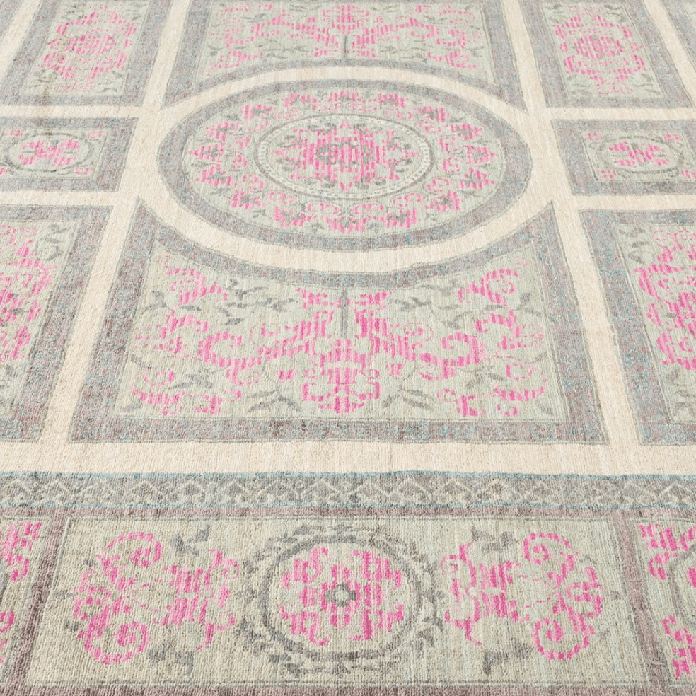 Garden of Roses Hand Spun Wool Hand Knotted Area Rug - MAIA HOMES