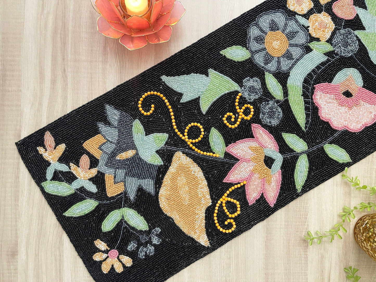 Garden of the Night Beaded Table Runner Default Title