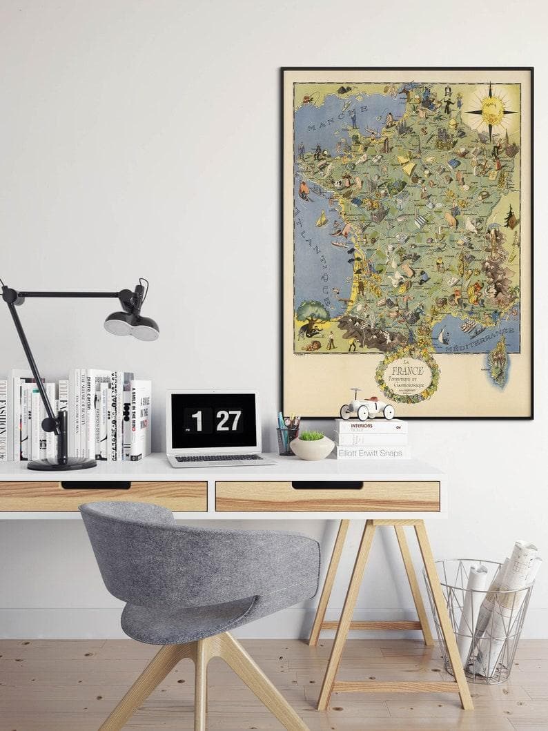 Gastronomic and Touristic Map of France| Gallery Wrap Canvas