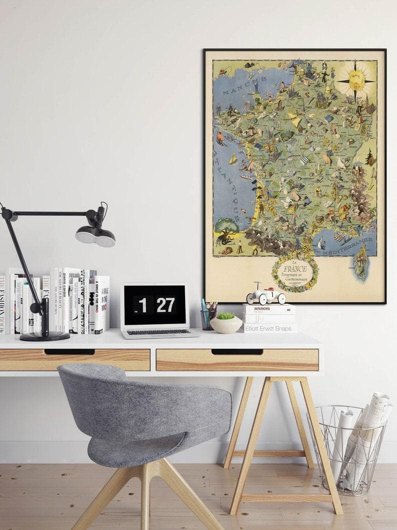 Gastronomic and Touristic Map of France| Gallery Wrap Canvas - MAIA HOMES