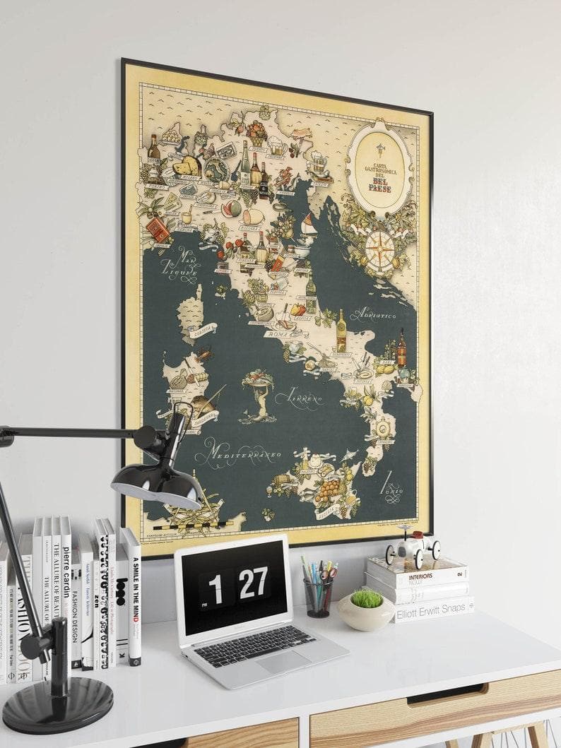 Gastronomic Map of Italy| Poster Art