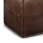 Genuine Leather Square Pouf Ottoman